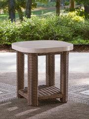 Best Furniture Outlet - Ashley Furniture - Dolan Creek Outdoor - Square End Table / Beige/Brown - PCP610-702