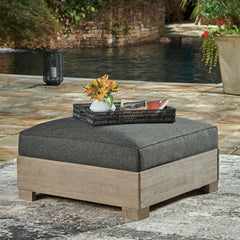 Best Furniture Outlet - Ashley Furniture - Citrine Park Outdoor - Ottoman with Cushion / Brown/Charcoal - P660-814