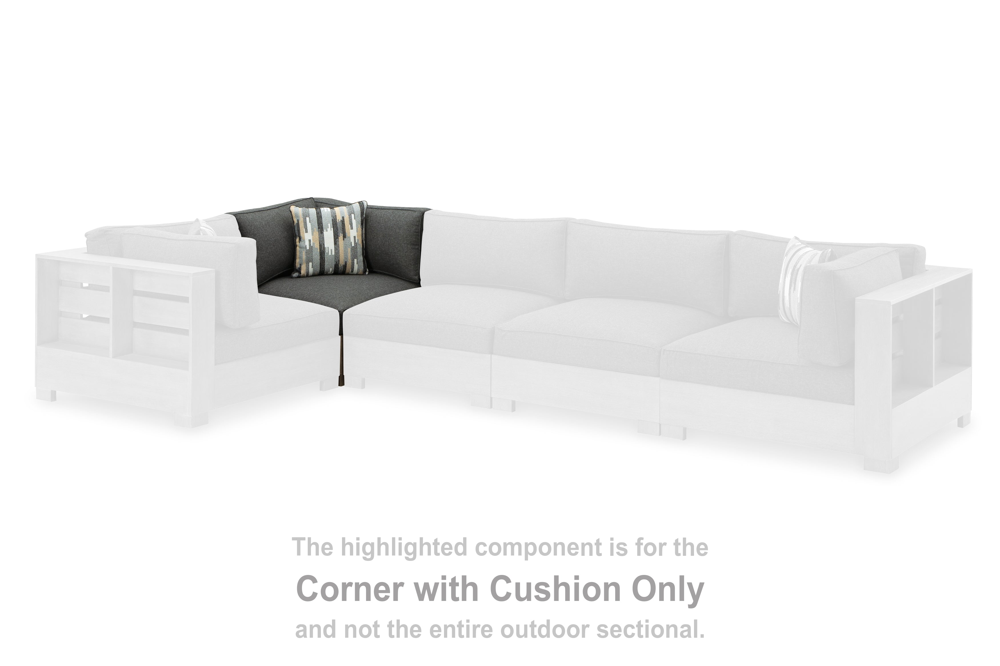 Best Furniture Outlet - Ashley Furniture - Citrine Park Outdoor - Corner with Cushion (1/CN) / Brown/Charcoal - P660-877