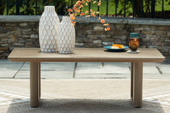 Best Furniture Outlet - Ashley Furniture - Serene Bay Outdoor - Rectangular Cocktail Table / Dark Brown - P671-701