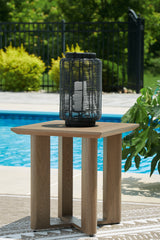 Best Furniture Outlet - Ashley Furniture - Serene Bay Outdoor - Square End Table / Dark Brown - P671-702