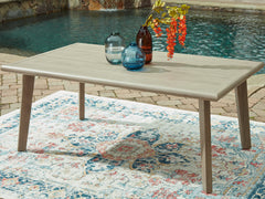 Best Furniture Outlet - Ashley Furniture - Cliff Trails Outdoor - RECT Dining Table w/UMB OPT / Beige - PCP690-625