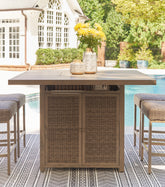 Best Furniture Outlet - Ashley Furniture - Walton Bridge Outdoor - Barstool (Set of 2) / Driftwood - P749-130