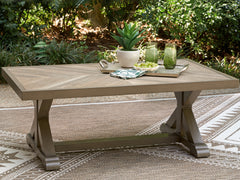 Best Furniture Outlet - Ashley Furniture - Laguna Heights Outdoor - Rectangular Cocktail Table / Beige - PCP790-701