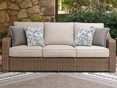 Best Furniture Outlet - Ashley Furniture - Laguna Heights Outdoor - Sofa with Cushion / Beige - PCP790-838
