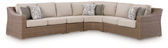 Best Furniture Outlet - Ashley Furniture - Laguna Heights Outdoor - 4-Piece Outdoor Sectional / Beige - PCP790P2