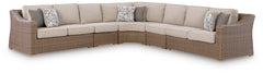 Best Furniture Outlet - Ashley Furniture - Laguna Heights Outdoor - 5-Piece Outdoor Sectional / Beige - PCP790P3