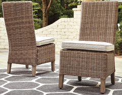 Best Furniture Outlet - Ashley Furniture - Beachcroft Outdoor - Side Chair with Cushion (Set of 2) / Beige - P791-601