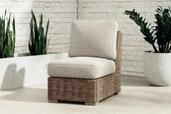 Best Furniture Outlet - Ashley Furniture - Beachcroft Outdoor - Armless Chair w/Cushion / Beige - P791-846