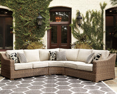 Best Furniture Outlet - Ashley Furniture - Beachcroft Outdoor - 3-Piece Outdoor Seating Set / Beige - P791P6