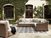 Best Furniture Outlet - Ashley Furniture - Beachcroft Outdoor - Loveseat w/Cushion / Beige - P791-835