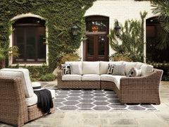 Best Furniture Outlet - Ashley Furniture - Beachcroft Outdoor - Loveseat w/Cushion / Beige - P791-835
