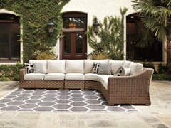 Best Furniture Outlet - Ashley Furniture - Beachcroft Outdoor - 4-Piece Outdoor Seating Set / Beige - P791P7