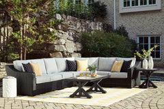 Best Furniture Outlet - Ashley Furniture - Beachcroft Outdoor - 4-Piece Outdoor Sectional / Black/Light Gray - P792P2