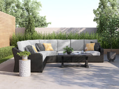 Best Furniture Outlet - Ashley Furniture - Beachcroft Outdoor - 5-Piece Outdoor Sectional / Black/Light Gray - P792P6
