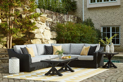 Best Furniture Outlet - Ashley Furniture - Beachcroft Outdoor - 3-Piece Outdoor Sectional / Black/Light Gray - P792P1