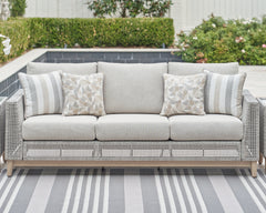 Best Furniture Outlet - Ashley Furniture - Seton Creek Outdoor - Sofa with Cushion / Gray - P798-838