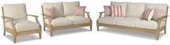 Best Furniture Outlet - Ashley Furniture - Clare View Outdoor - Outdoor Sofa, Loveseat and Lounge Chair / Beige - P801P8