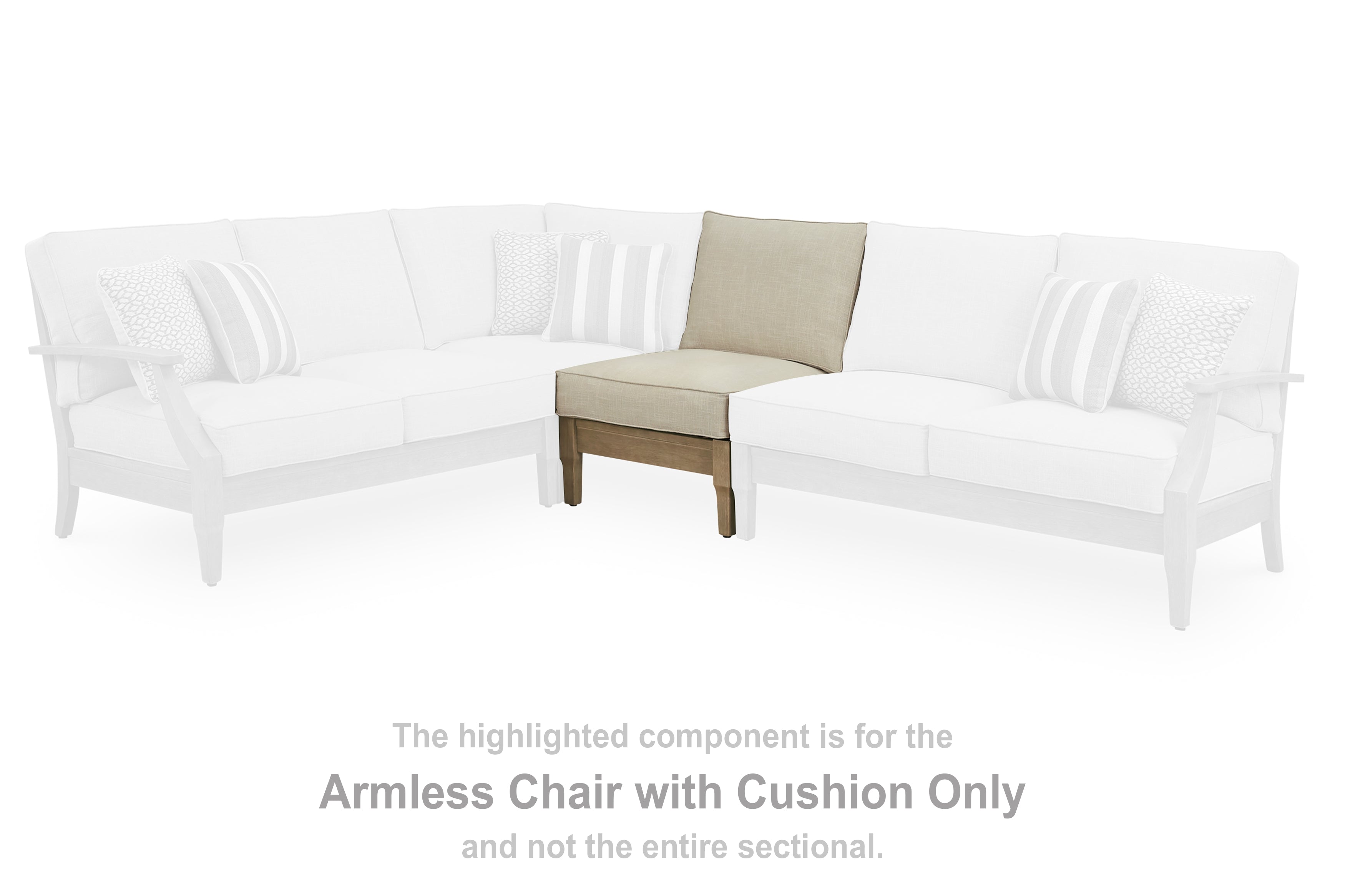 Best Furniture Outlet - Ashley Furniture - Clare View Outdoor - Armless Chair w/Cushion / Beige - P801-846