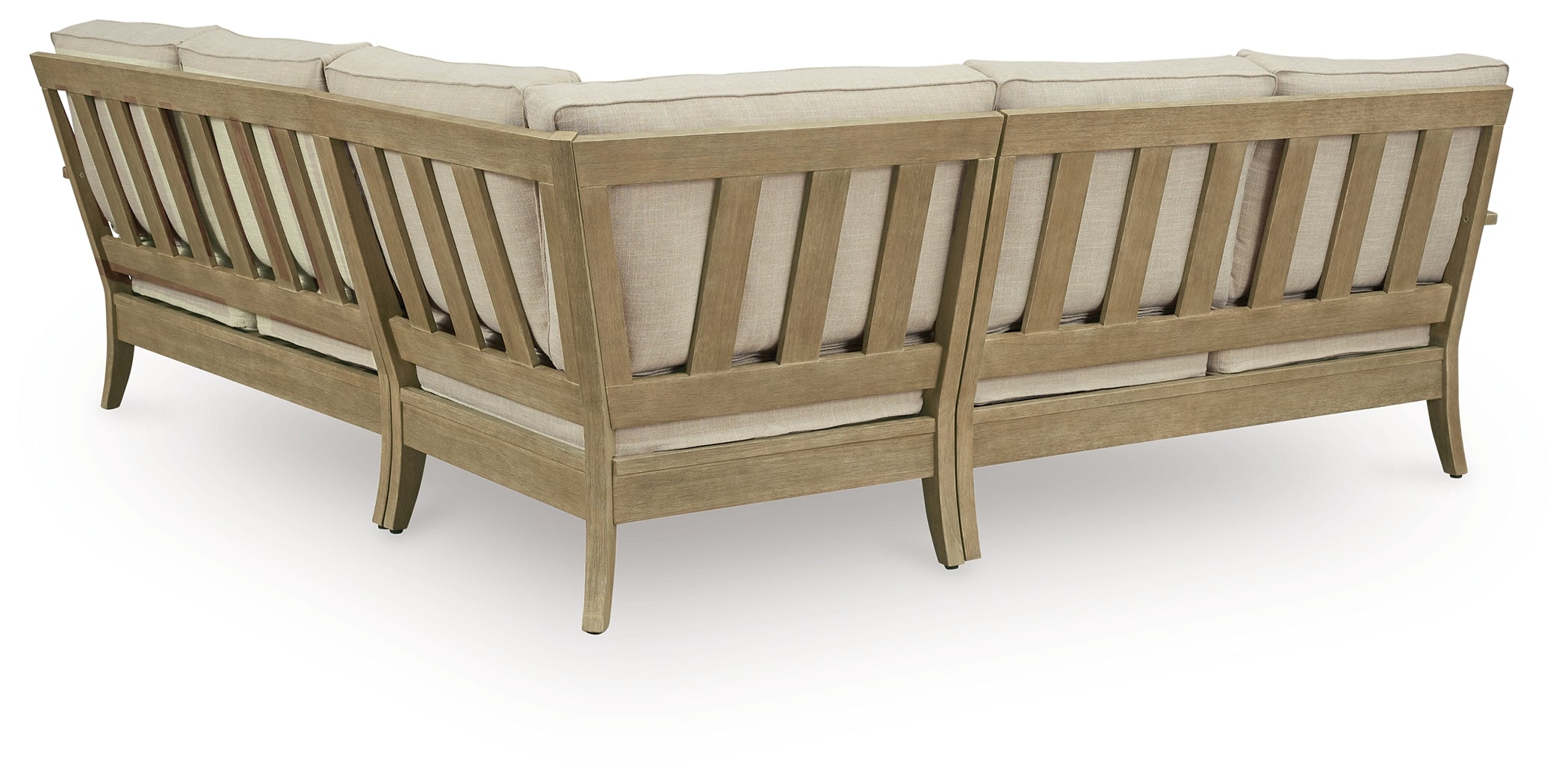 Best Furniture Outlet - Ashley Furniture - Clare View Outdoor - 3-Piece Outdoor Sectional / Beige - P801P10