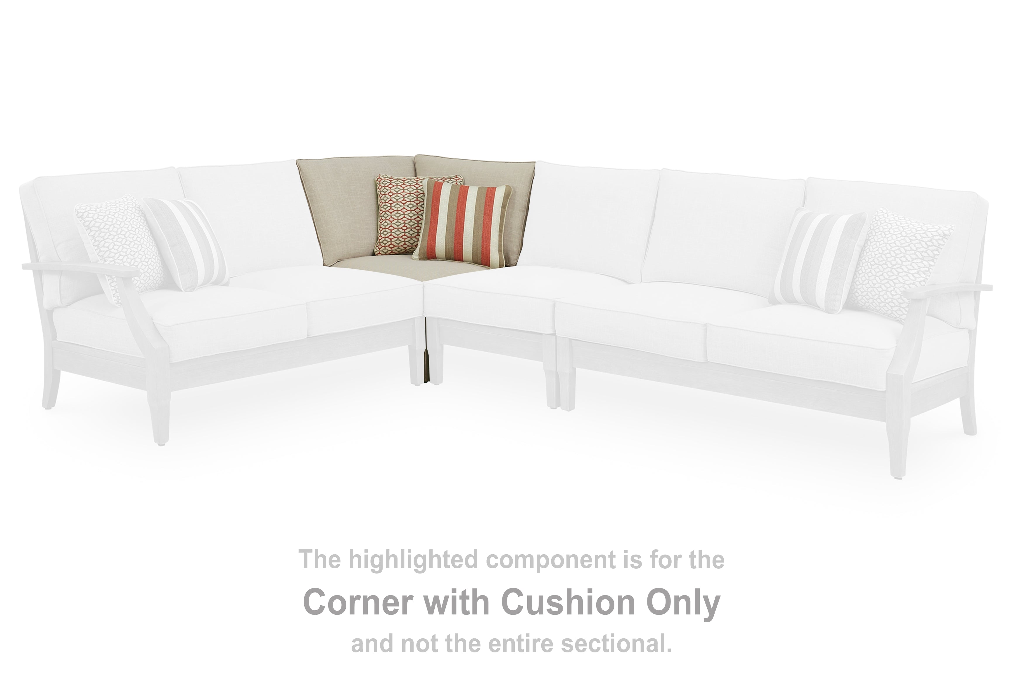 Best Furniture Outlet - Ashley Furniture - Clare View Outdoor - Corner with Cushion / Beige - P801-877