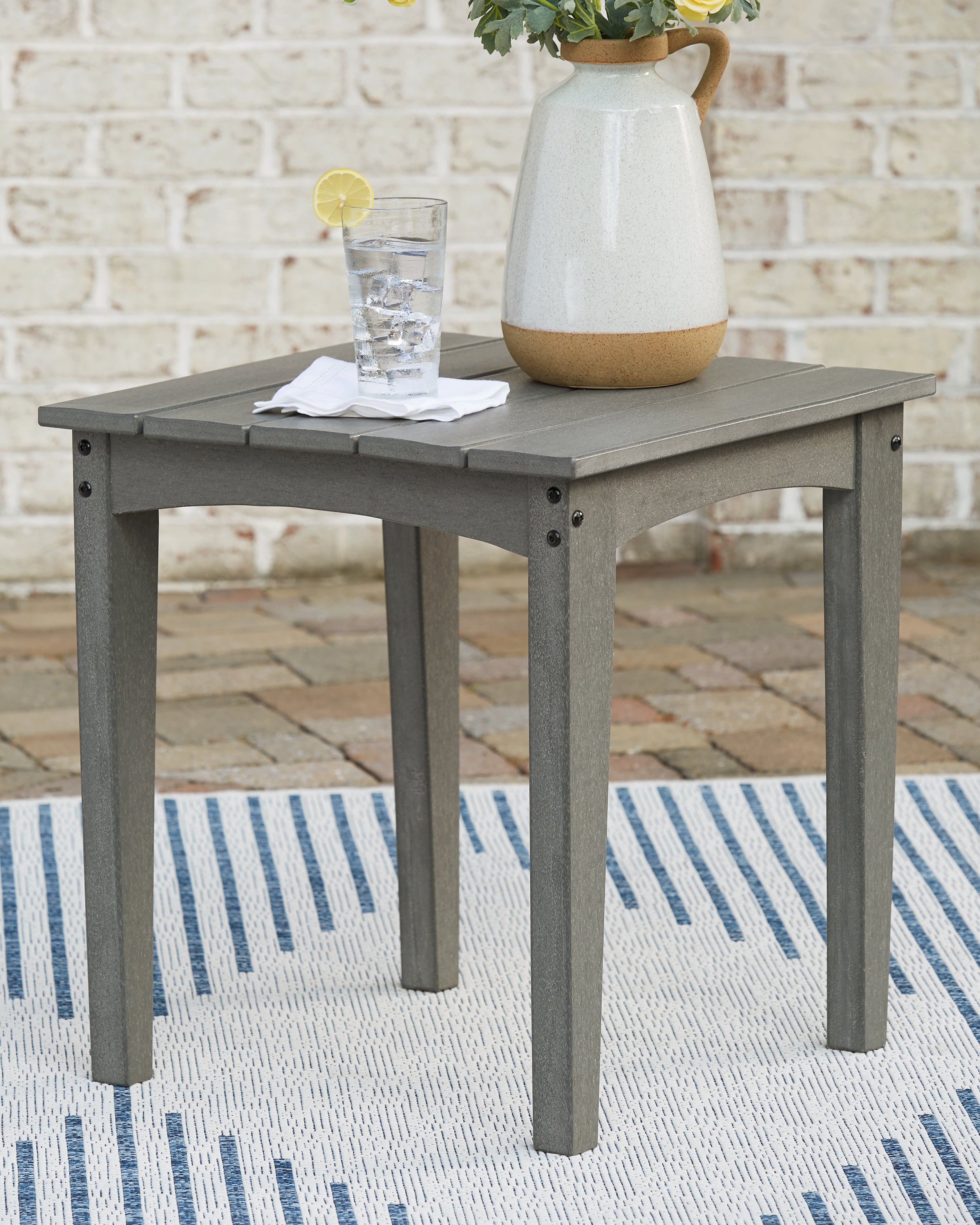 Best Furniture Outlet - Ashley Furniture - Visola Outdoor - Square End Table / Gray - P802-702