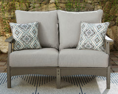 Best Furniture Outlet - Ashley Furniture - Visola Outdoor - Loveseat w/Cushion / Gray - P802-835