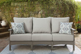 Best Furniture Outlet - Ashley Furniture - Visola Outdoor - Bench with Cushion / Gray - P802-600
