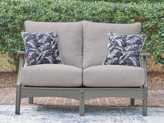 Best Furniture Outlet - Ashley Furniture - Cove Beach Outdoor - Loveseat w/Cushion / Gray - PCP803-835