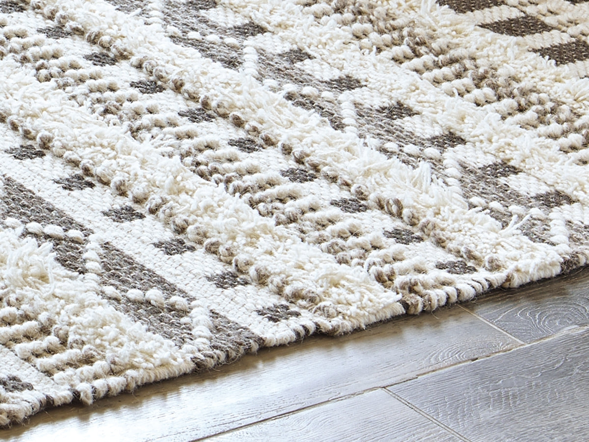 Best Furniture Outlet - Ashley Furniture - Karalee Rug - 5' x 7' Rug / Ivory/Brown - R404442