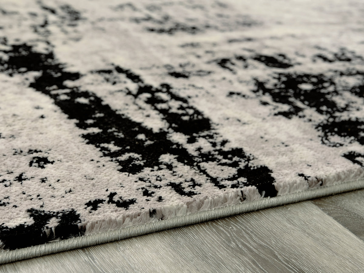 Best Furniture Outlet - Ashley Furniture - Zekeman Rug - 7'10" x 10' Rug / Black/Cream/Gray - R404921