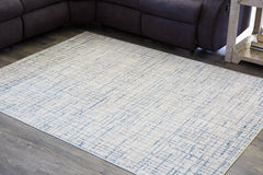 Best Furniture Outlet - Ashley Furniture - Beckfille Rug - 5' x 7' Rug / Blue/Gray/Cream - R405962