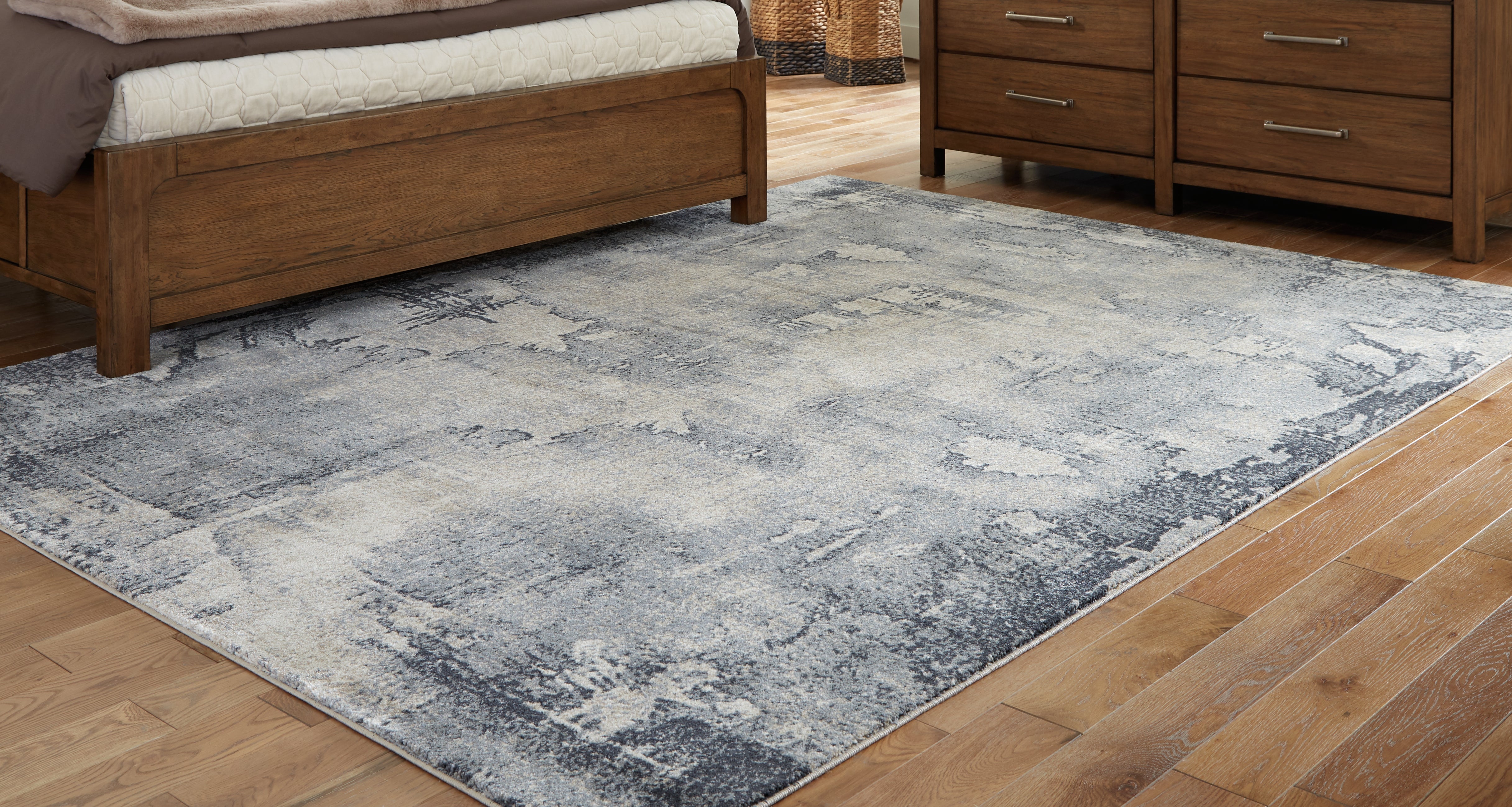 Best Furniture Outlet - Ashley Furniture - Langrich Rug - 7'10" x 10'6" Rug / Blue/Gray/Cream - R406131
