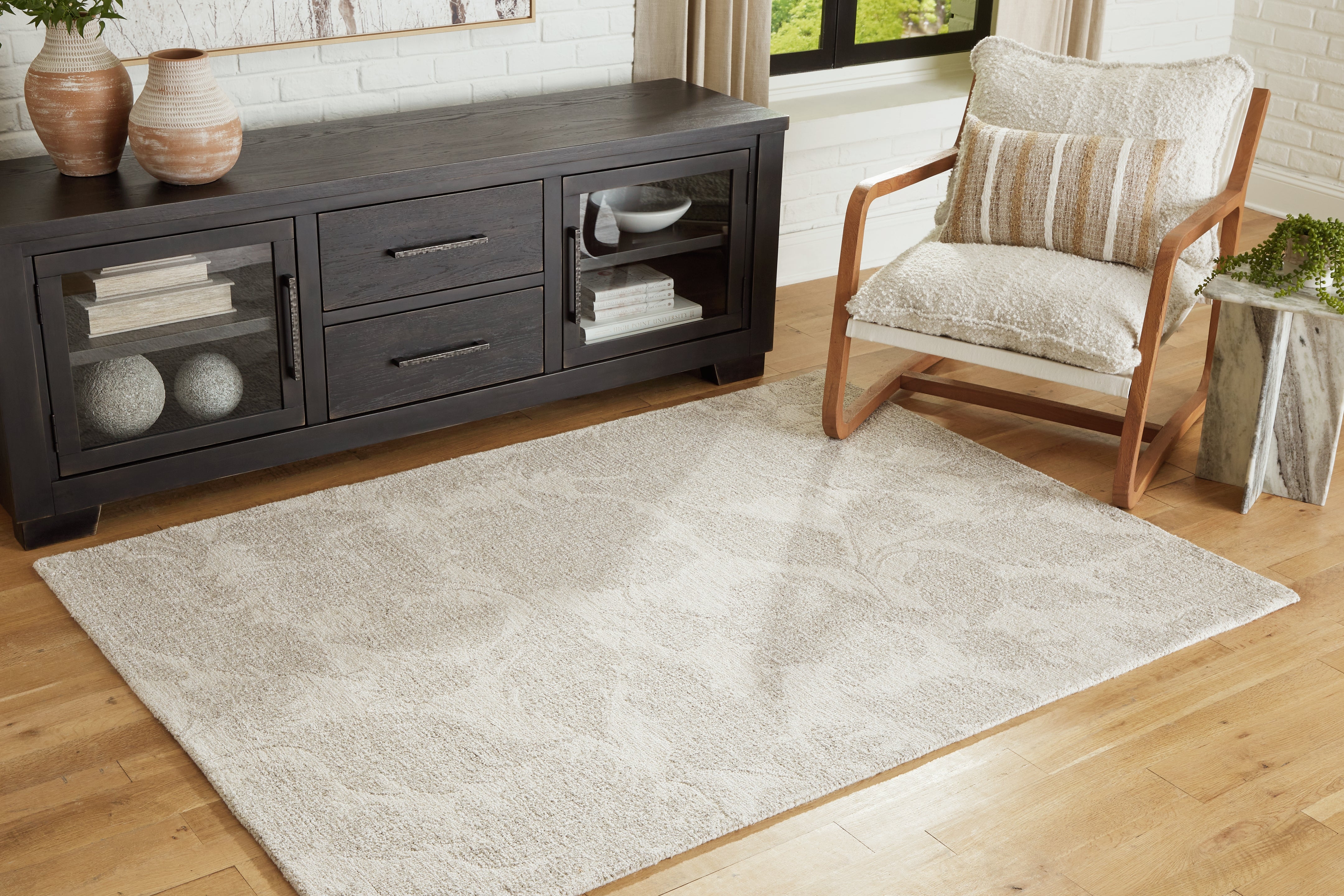 Best Furniture Outlet - Ashley Furniture - Chadess Rug - 5' x 7' Rug / Linen/Taupe - R406362
