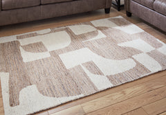 Best Furniture Outlet - Ashley Furniture - Brynnfield Rug - 5' x 7' Rug / Beige/Brown - R406372