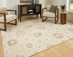 Best Furniture Outlet - Ashley Furniture - Calkin Rug - 8' x 10' Rug / Linen/Gray/Caramel - R406391