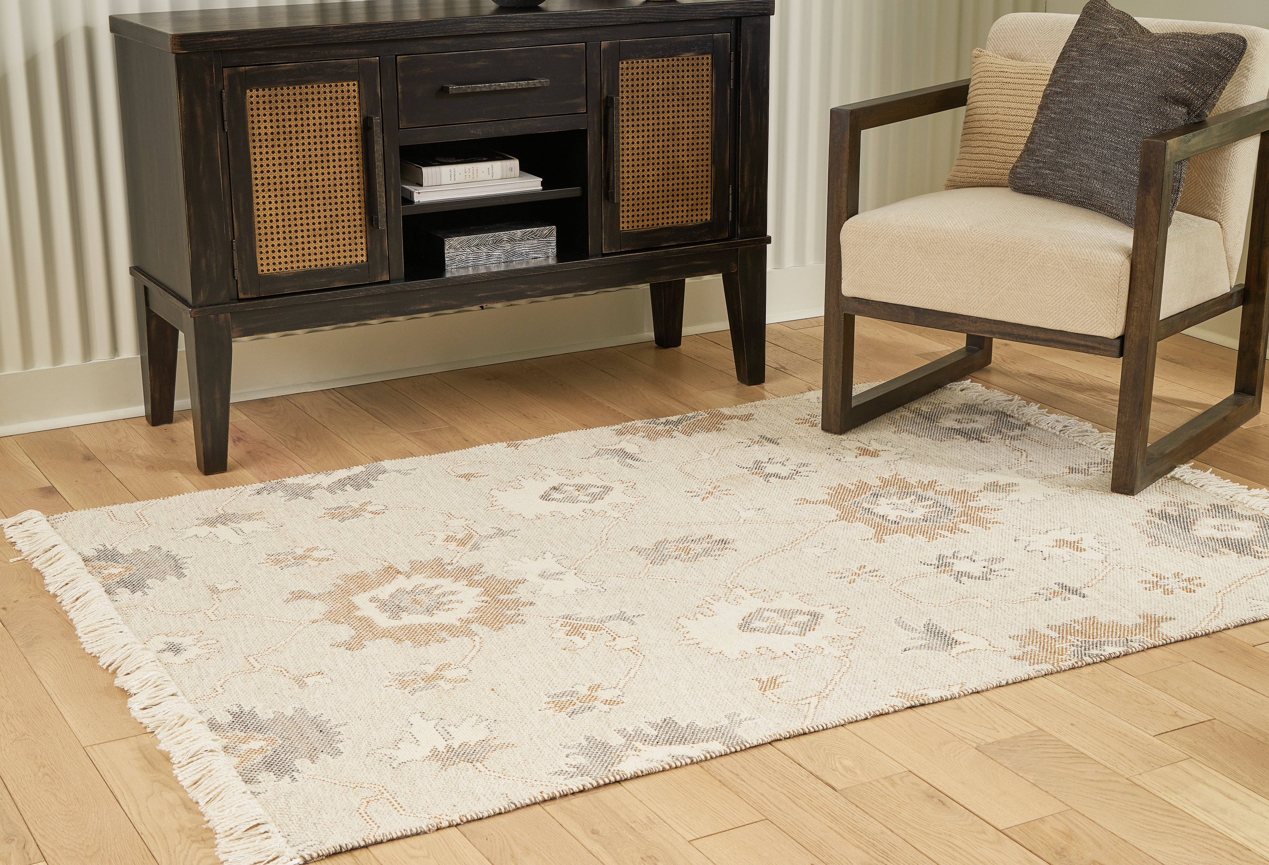 Best Furniture Outlet - Ashley Furniture - Calkin Rug - 8' x 10' Rug / Linen/Gray/Caramel - R406391