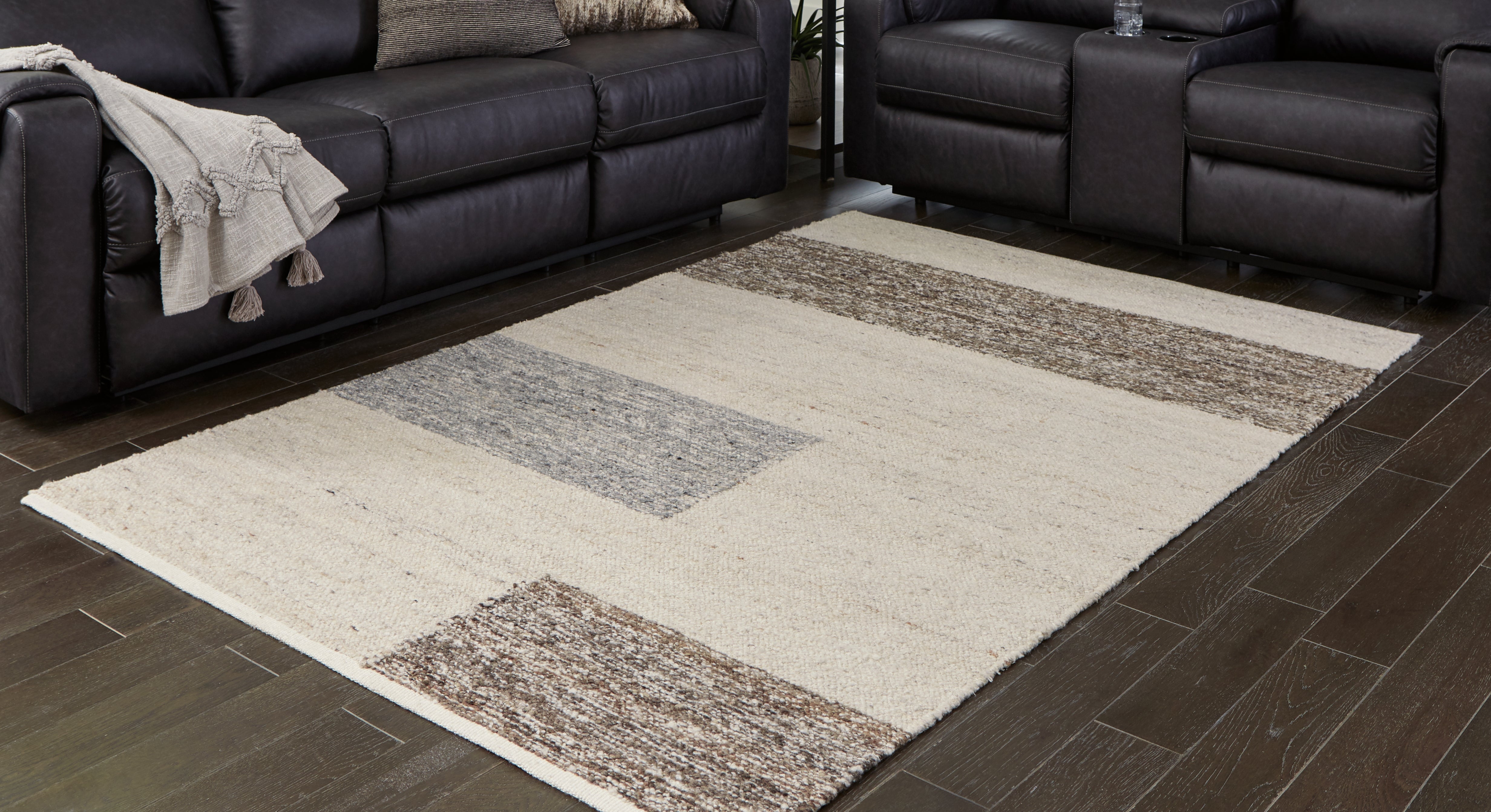 Best Furniture Outlet - Ashley Furniture - Barus Rug - 5' x 7' Rug / Beige/Brown/Gray - R406402