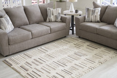 Best Furniture Outlet - Ashley Furniture - Leesdale Rug - 5' x 7' Rug / Ivory/Brown/Black - R406422