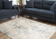 Best Furniture Outlet - Ashley Furniture - Gentor Rug - 5' x 7' Rug / Blue/Ivory - R406522