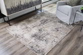 Best Furniture Outlet - Ashley Furniture - Elaning Rug - 5' x 7' Rug / Black/Gray/Cream - R406702