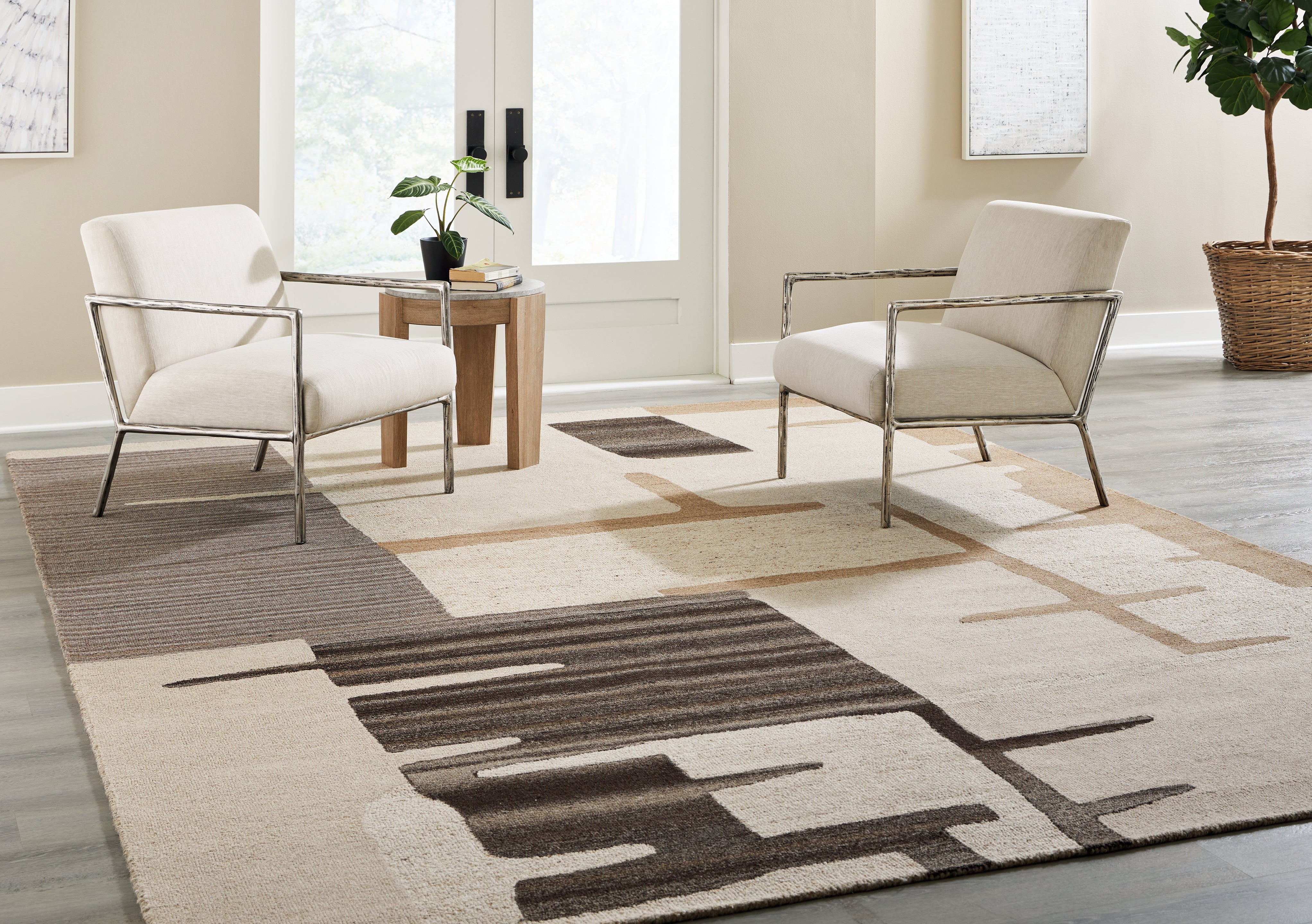 Best Furniture Outlet - Ashley Furniture - Kencher Rug - 10' x 14' Rug / Beige/Brown - R406820