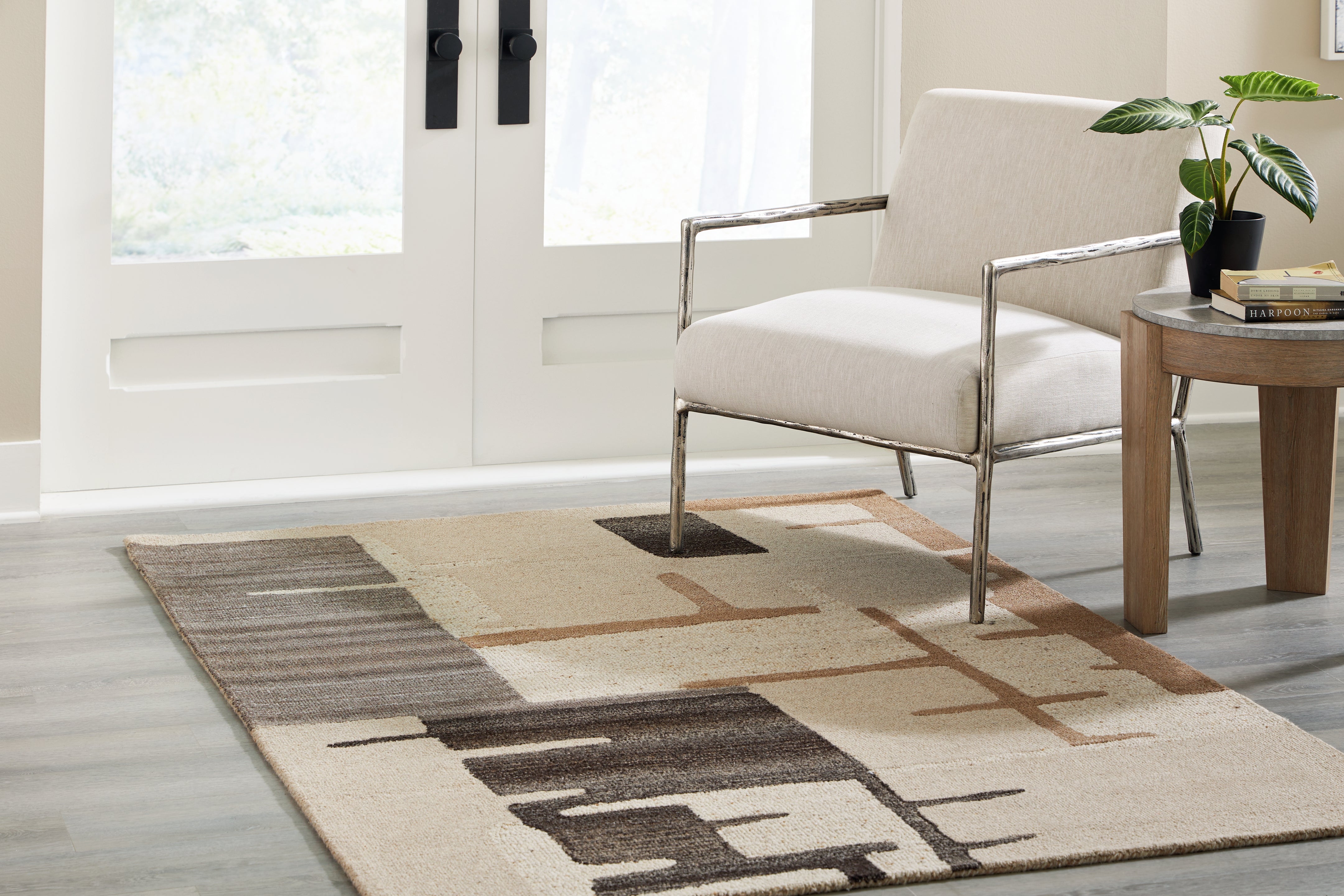 Best Furniture Outlet - Ashley Furniture - Kencher Rug - 5' x 7' Rug / Beige/Brown - R406822