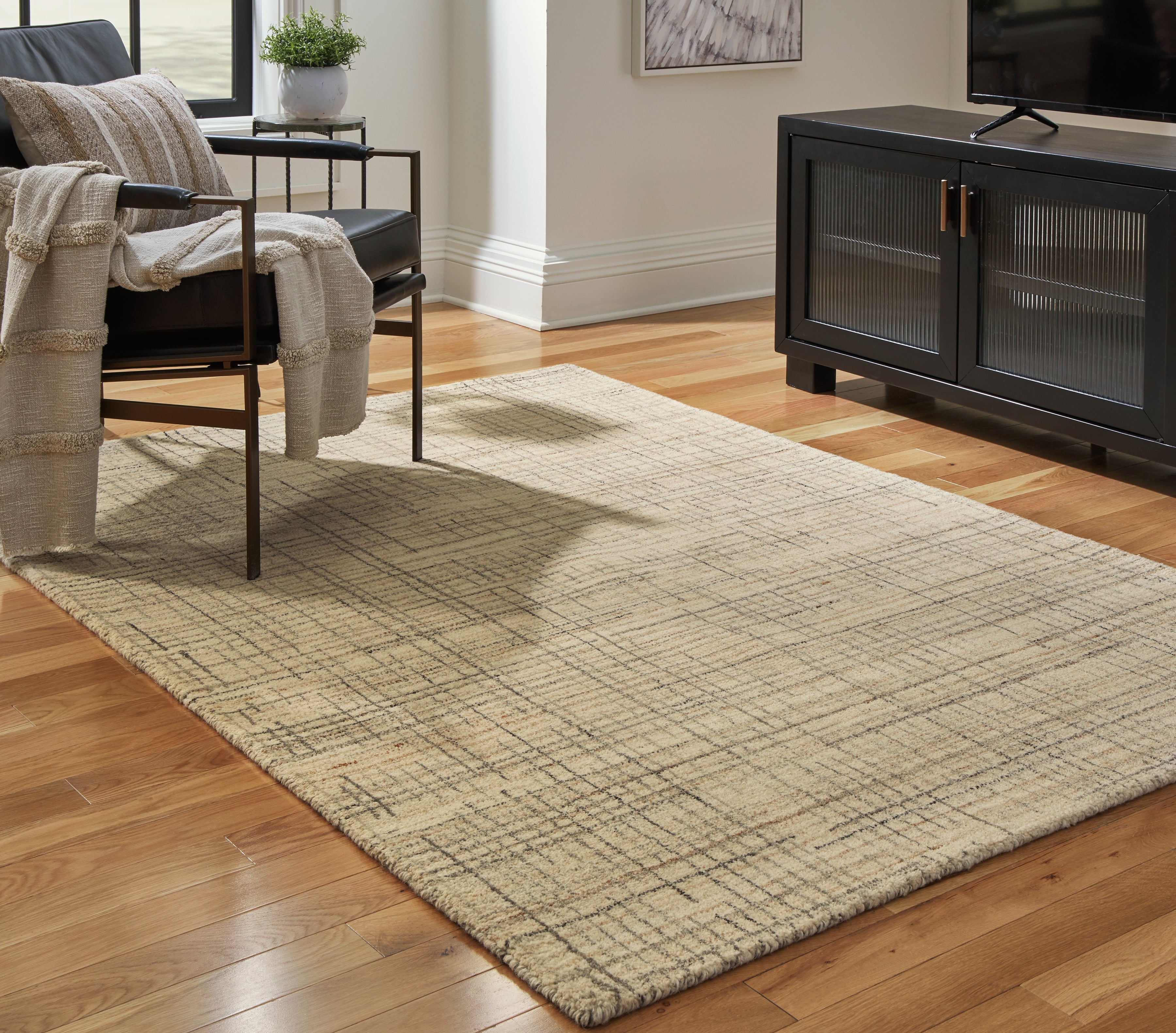 Best Furniture Outlet - Ashley Furniture - Janston Rug - 5' x 7' Rug / Ivory/Gray/Tan - R406862