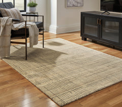 Best Furniture Outlet - Ashley Furniture - Janston Rug - 5' x 7' Rug / Ivory/Gray/Tan - R406862