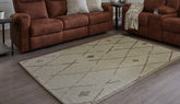 Best Furniture Outlet - Ashley Furniture - Guyford Rug - 5' x 7' Rug / Beige/Brown - R406872