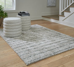 Best Furniture Outlet - Ashley Furniture - Laddway Rug - 5' x 7' Rug / Cream/Green - R406882