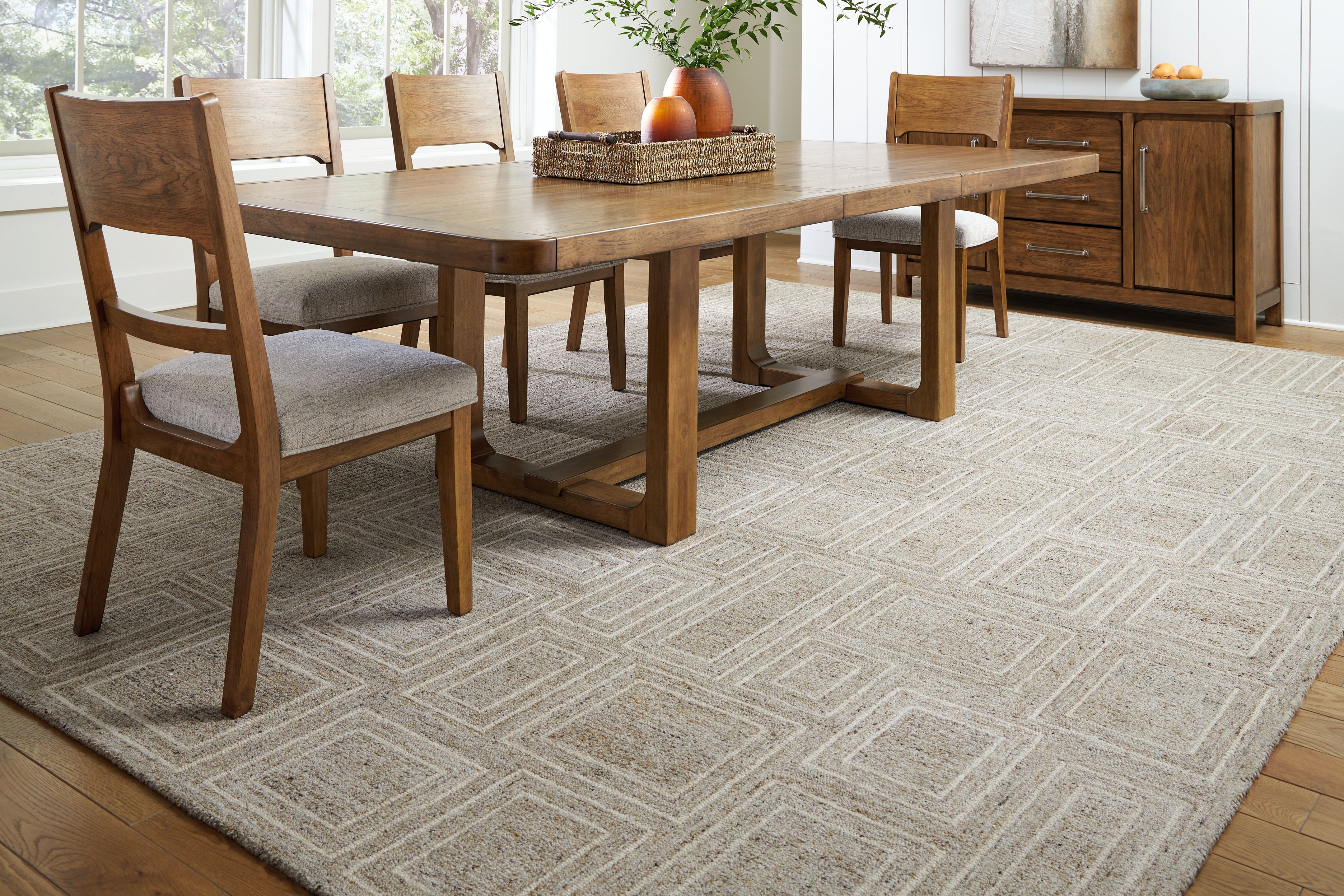 Best Furniture Outlet - Ashley Furniture - Brickburgh Rug - 10' x 14' Rug / Gray/Ivory/Honey - R406900