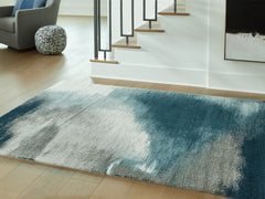 Best Furniture Outlet - Ashley Furniture - Brentward Rug - 5' x 7' Rug / Blue/Gray/Ivory - R407082