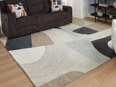 Best Furniture Outlet - Ashley Furniture - Edrickhill Rug - 8' x 10' Rug / Grayish Teal/Taupe/Cream - R407121
